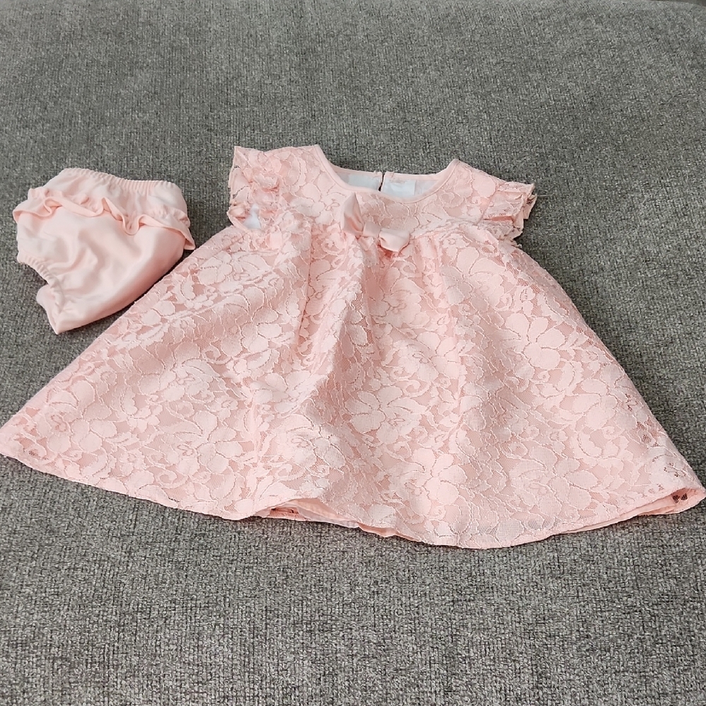 Wonder Nation Pink Baby Dress with Bloomers